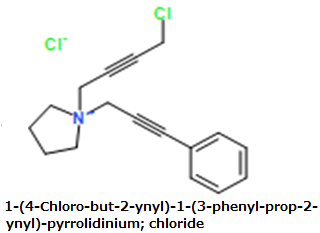 CAS#1-(4-Chloro-but-2-ynyl)-1-(3-phenyl-prop-2-ynyl)-pyrrolidinium; chloride